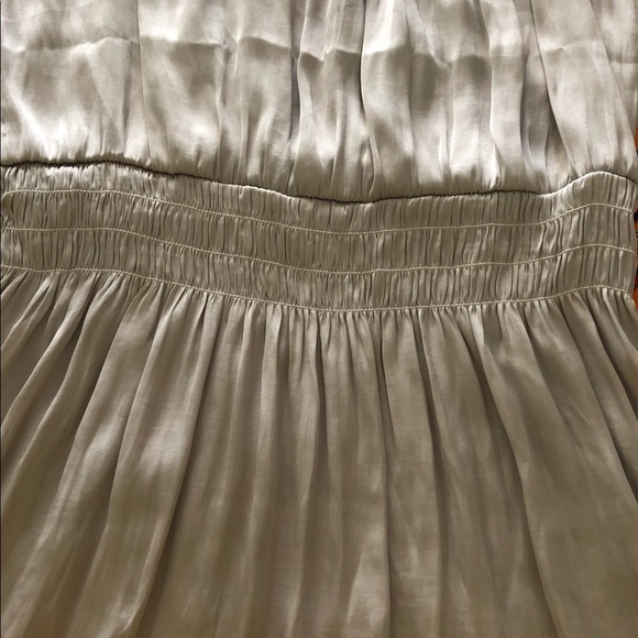 NICOLE MILLER SATIN CREAM MINI DRESS WITH ELASTIC SMOCKING WAIST.NEW WITH TAGS!! - Picture 5 of 5